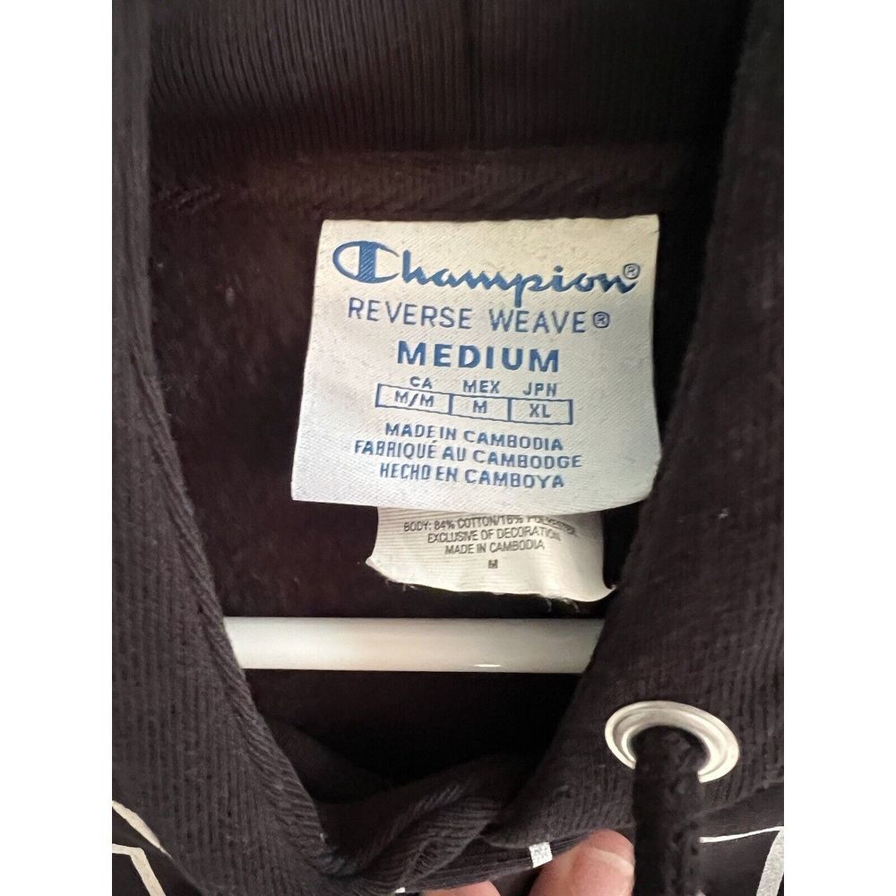 Champion Reverse Weave All Over Print Womens Medium Black and White Hoodie - Picture 3 of 4